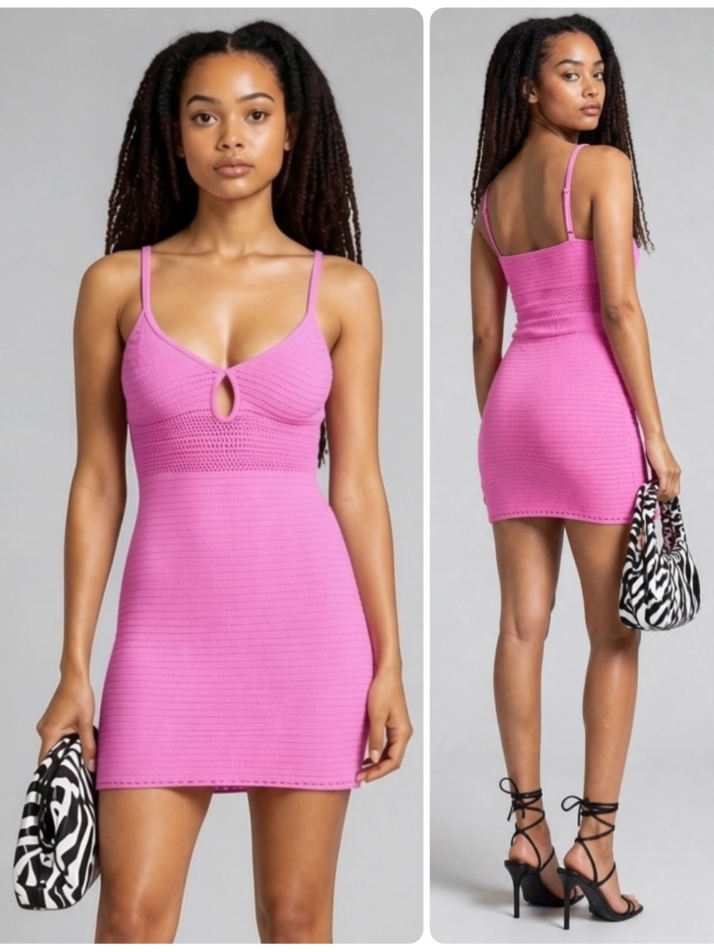 Torn by Ronny Kobo Maisie Pink Viscose Crochet Bodycon Knit Mini Dress NWT $198